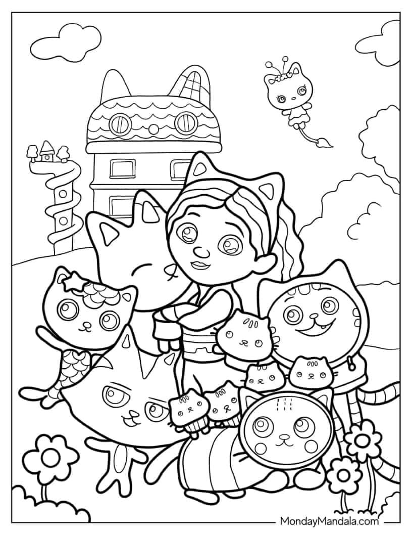 Gabbys dollhouse coloring pages free pdf printables coloring pages christmas coloring pages house colouring pictures