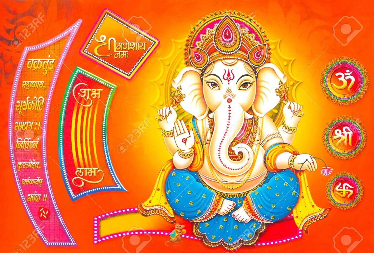 Hindu lord ganesha texture wallpaper background stock photo picture and royalty free image image
