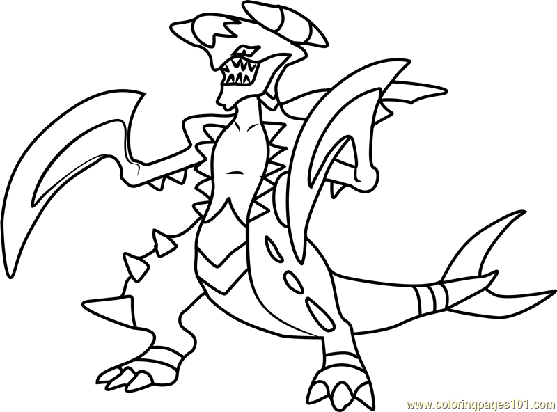 Garchomp pokemon coloring page for kids