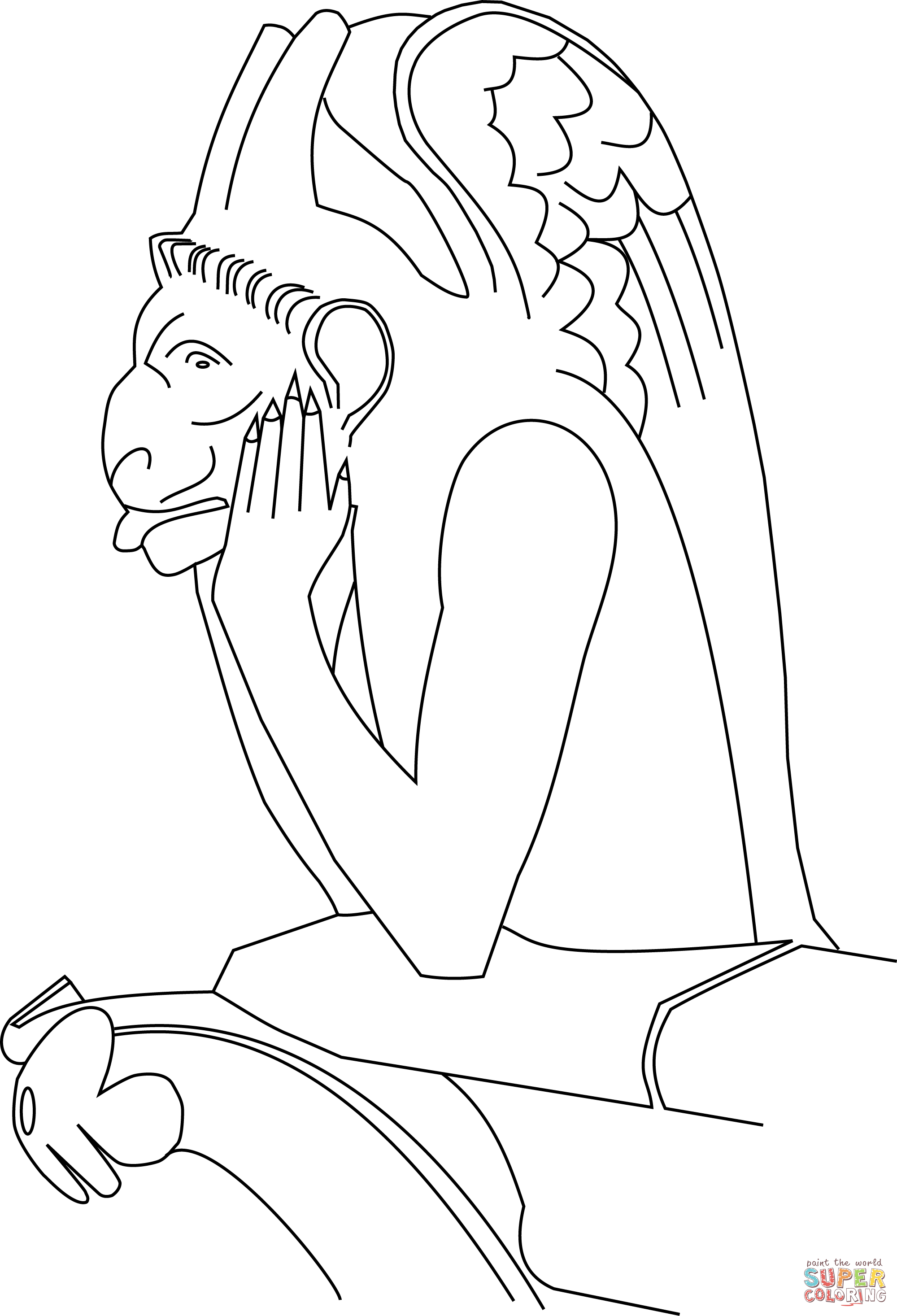 Gargoyle coloring page free printable coloring pages