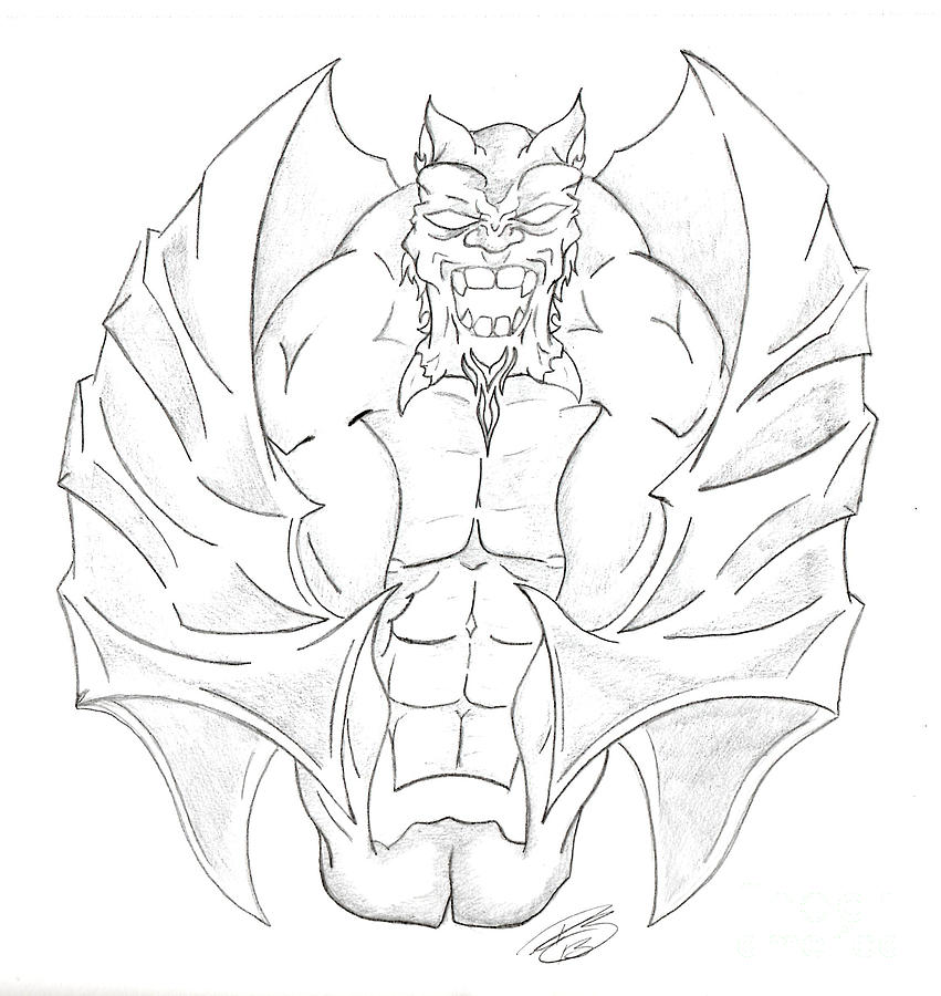Gargoyle by ray drawing by minding my visions by adri and ray