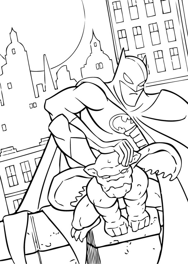 Batman and gargoyle coloring pages