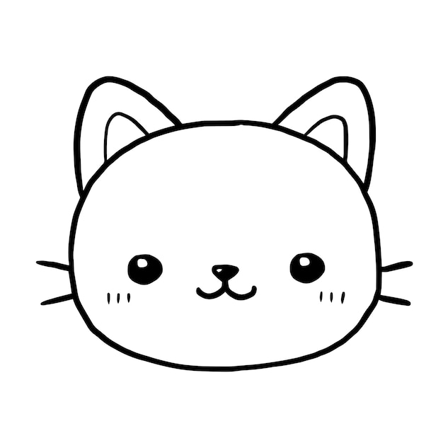 Premium vector cat cartoon animal cute kawaii doodle coloring page drawing