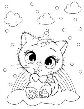 Gatos lindo libro de colorear para niãos de a aãos adorables gatos de dibujos animados gatitos unicornio gatos ticorn press golden age willow enchanted kozun cl books