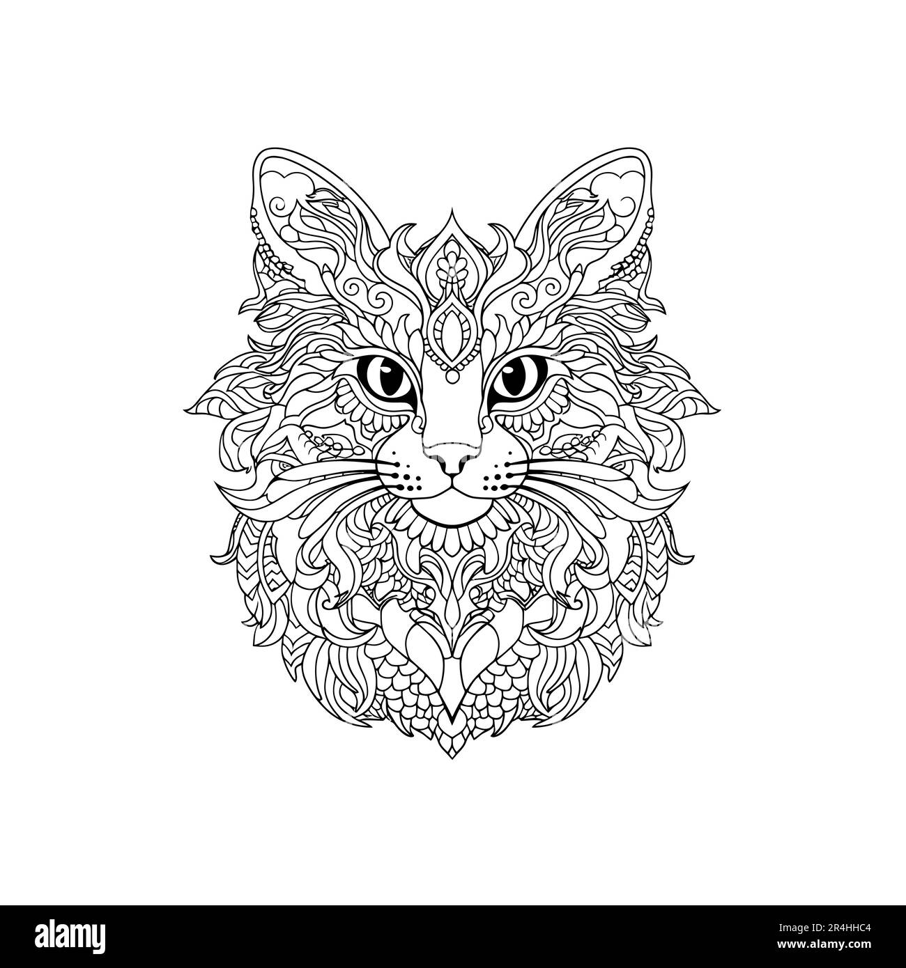 Cat mandala cut out stock images pictures