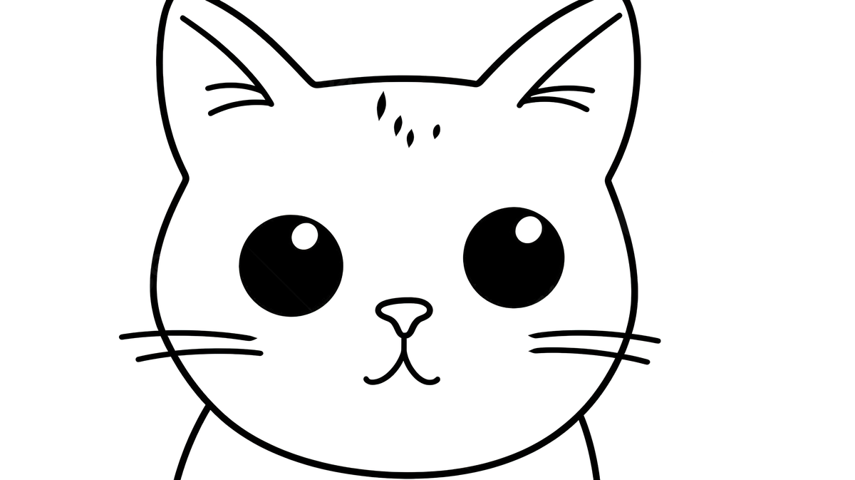 An image of a cat face coloring page background cat picture to draw easy cat kitten background image and wallpaper for free download