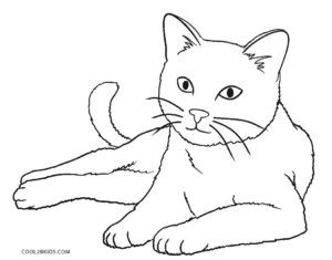 Free printable cat coloring pages for kids coolbkids gatito para colorear pãginas para colorear de animales dibujo gato facil