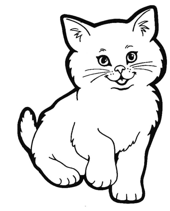 Smiling cat coloring page cartoon cat drawing cat pictures to draw cat drawing for kid