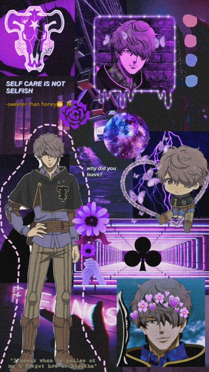 Gauche adlai black clover aesthetic wallpaper dark purple in black clover anime anime black clover manga