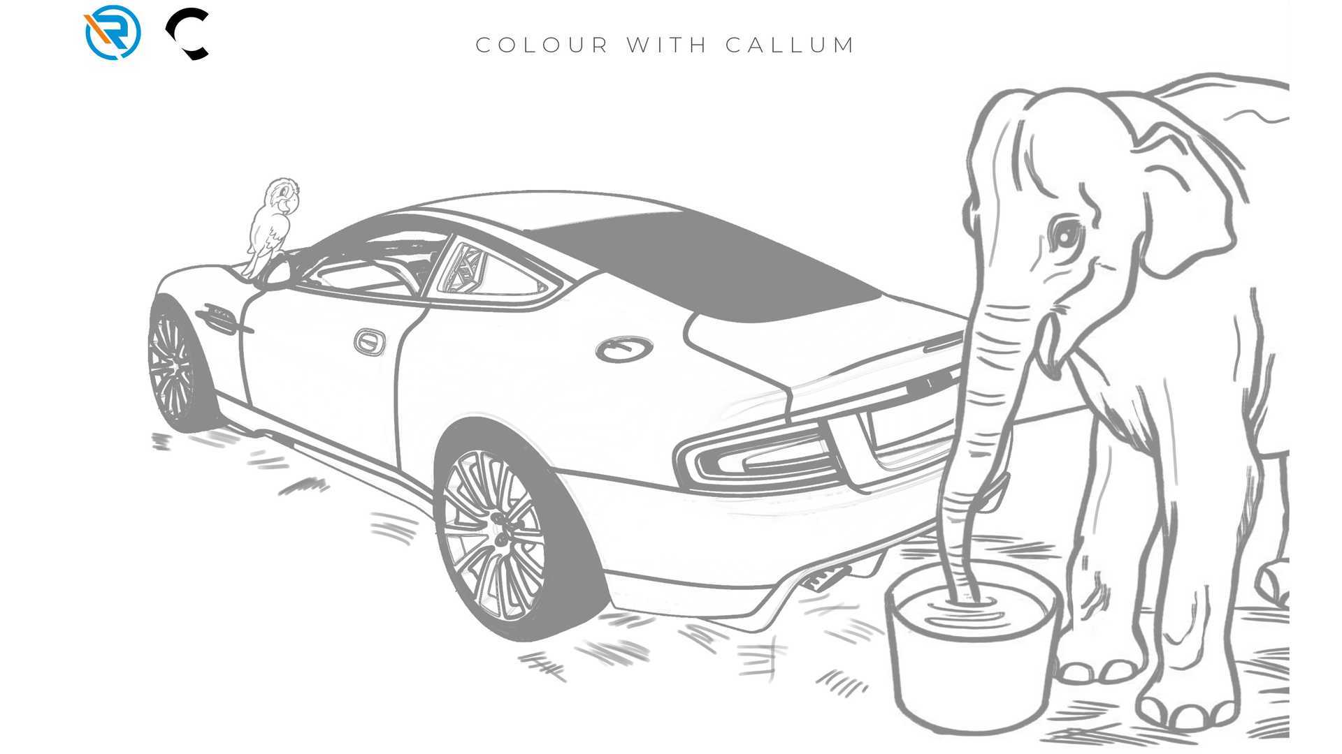 Famous aston martin design available for quarantined kids to color