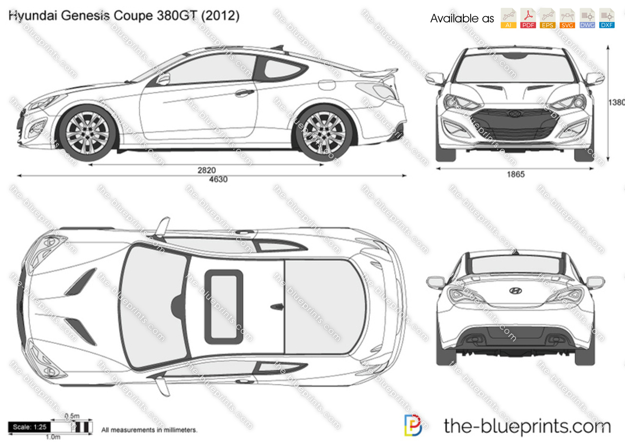 Hyundai genesis coupe gt vector drawing