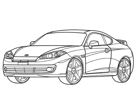Hyundai tiburon coupe coloring page free printable coloring pages