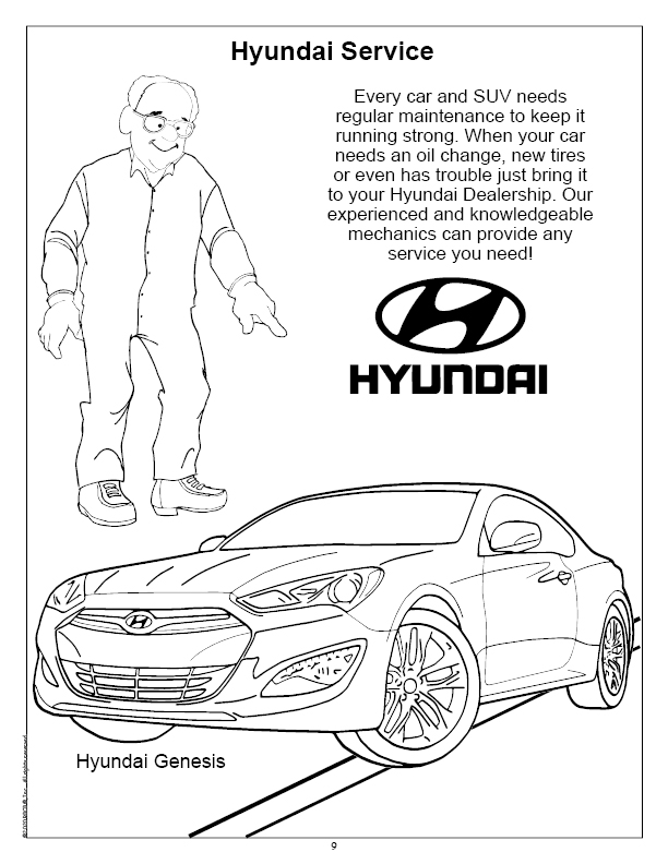 Hyundai imprint coloring book
