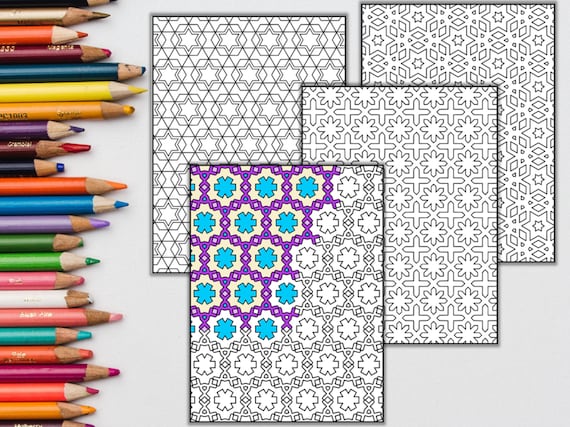 Geometric coloring book self