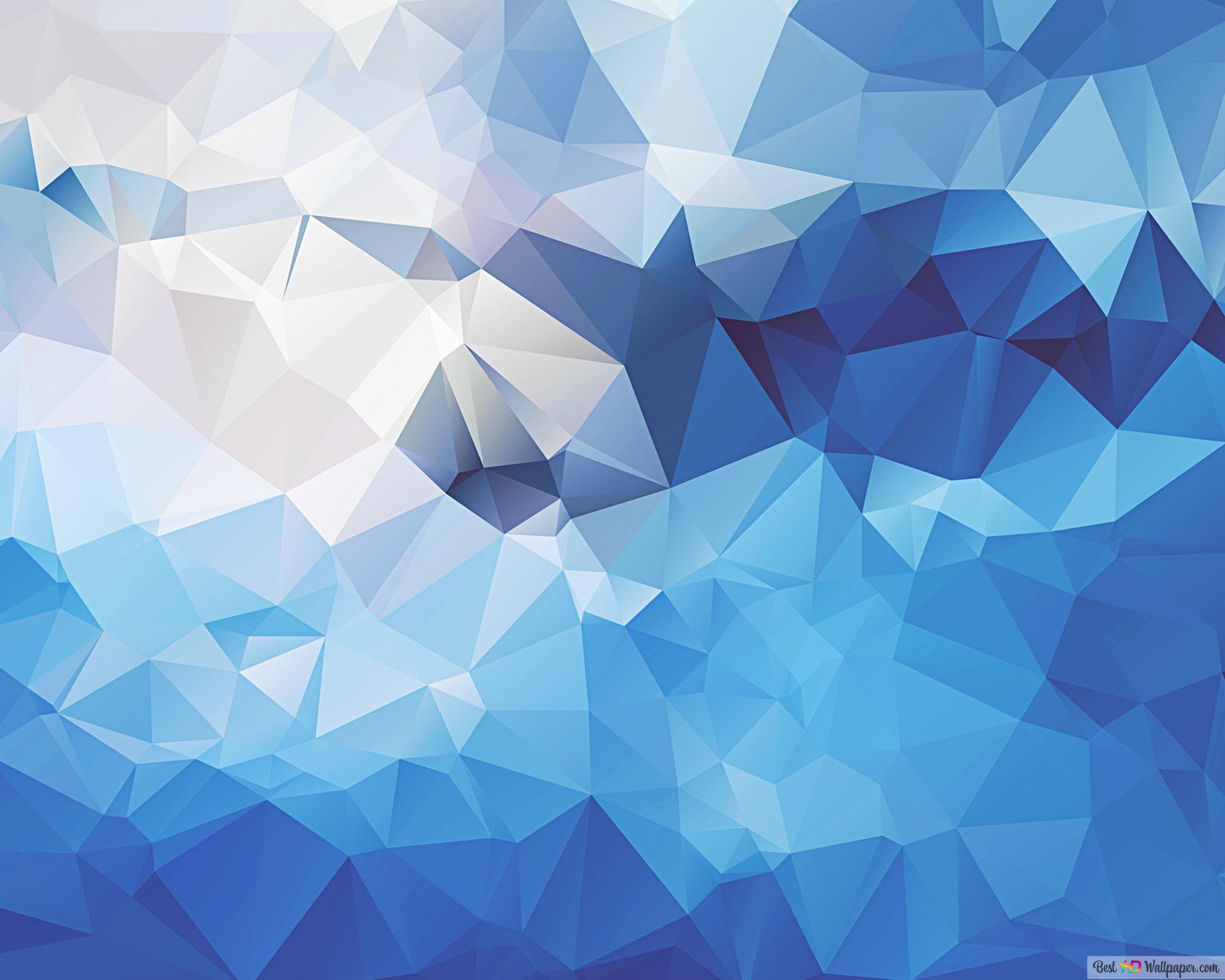 Blue teal and white geometric artwork triangles k wallpaper download