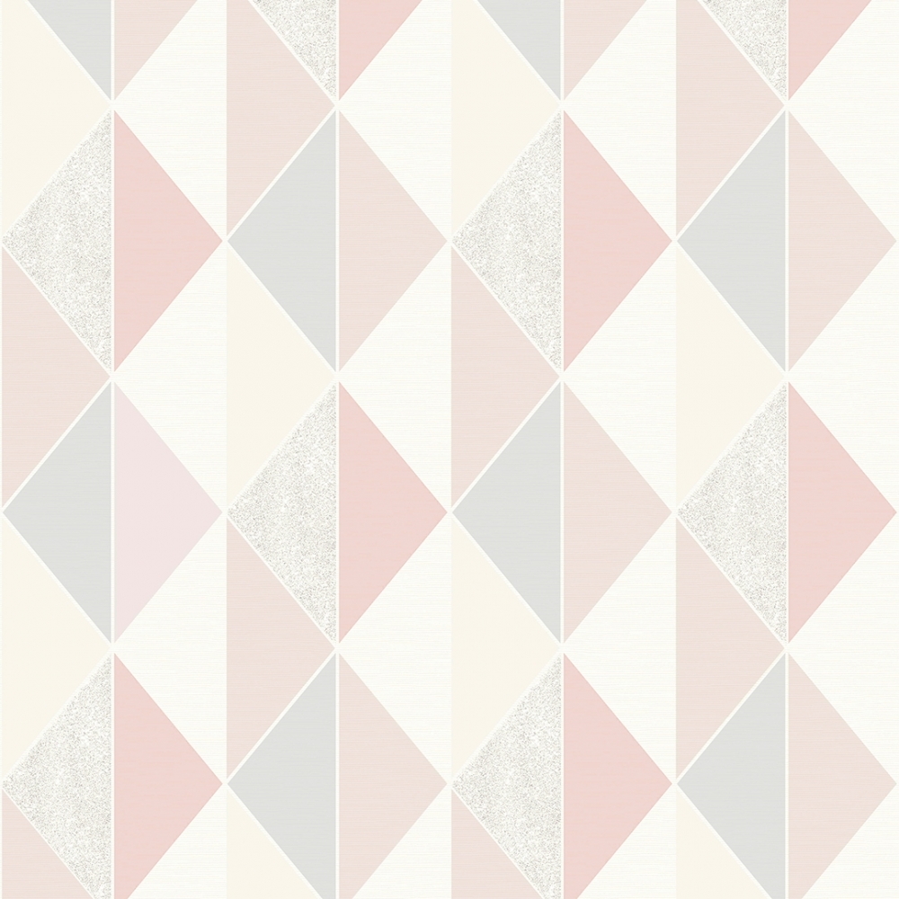 I love wallpaper tate geometric triangle wallpaper pink silver ilw