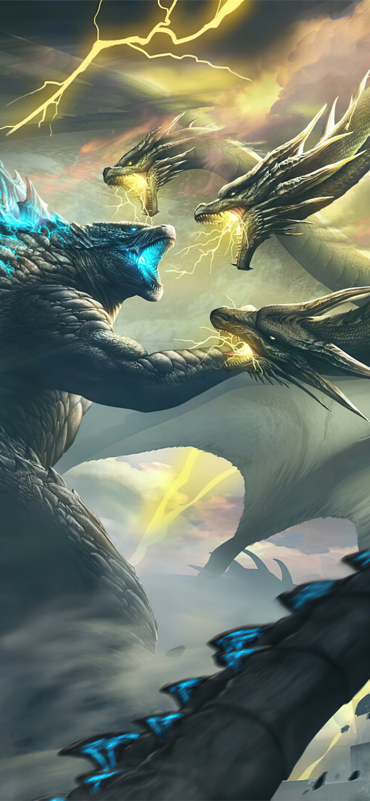 Ghidorah godzilla king of the monsters k iphone wallpapers free download