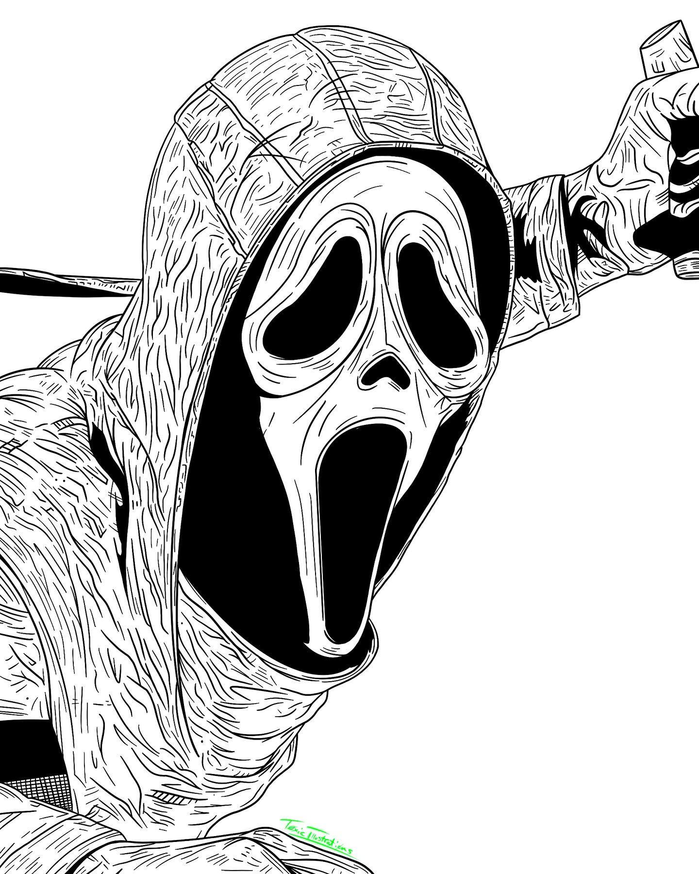 Also done a drawing of ghostface from the dbd poster hope you enjoy rdeadbydaylight