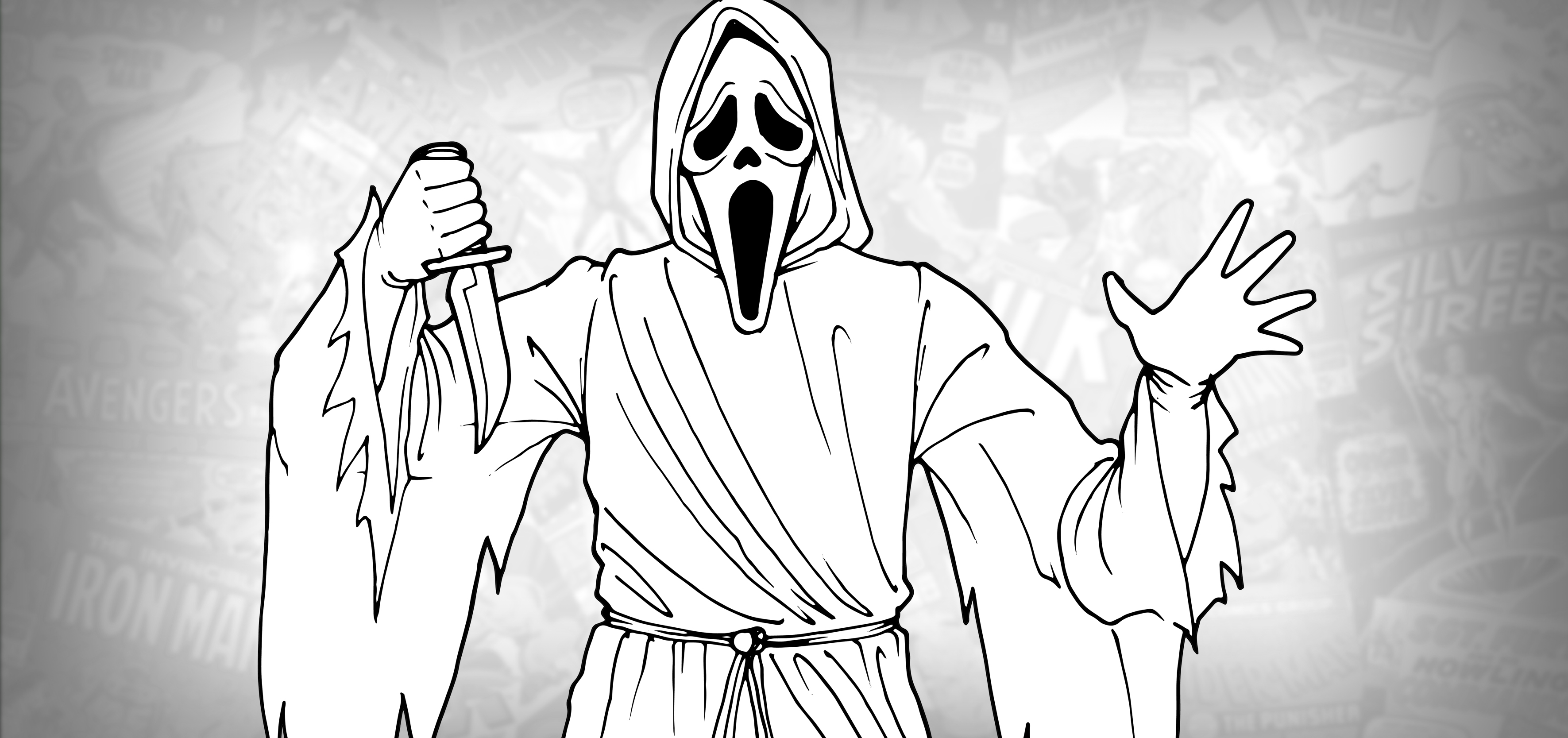 How to draw ghostface scream drawing tutorial