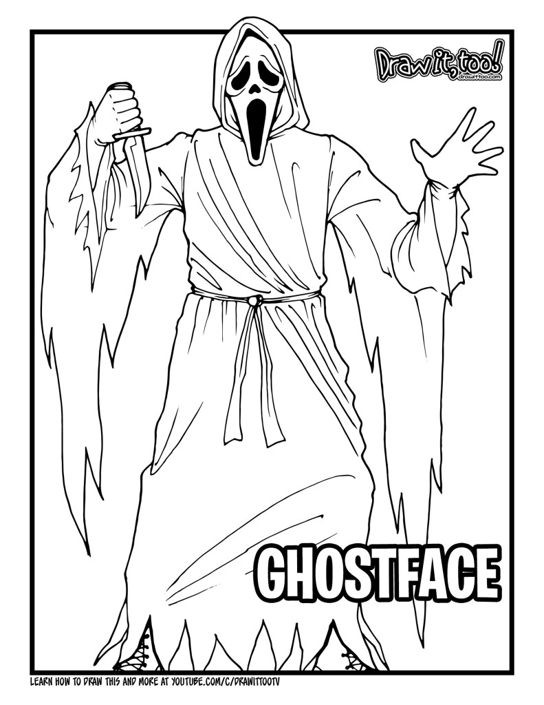 How to draw ghostface scream drawing tutorial