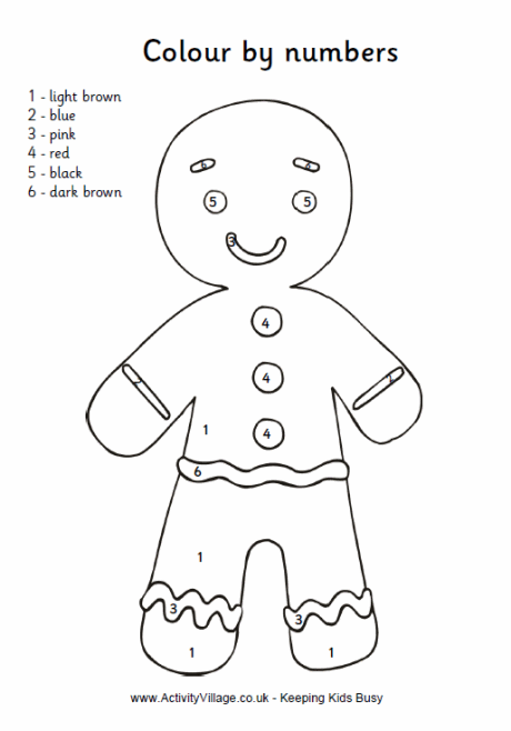 Gingerbread man colour by numbers gingerbread man coloring page gingerbread man activities preschool christmas