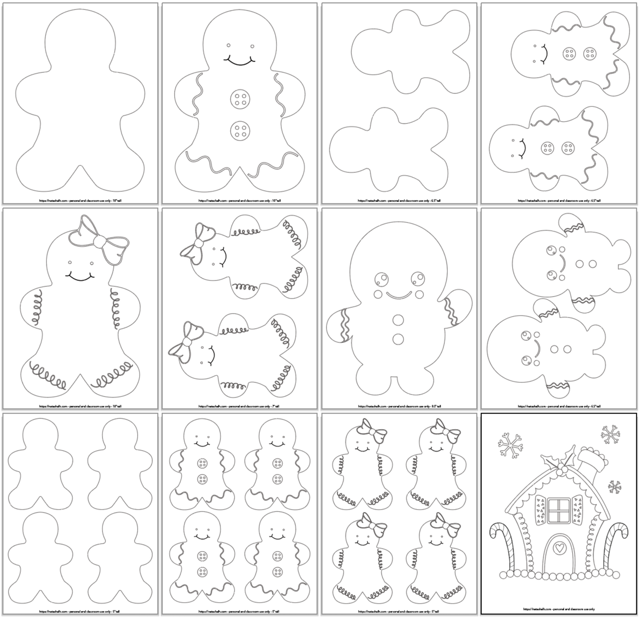 Gingerbread man templates coloring pages â the artisan life