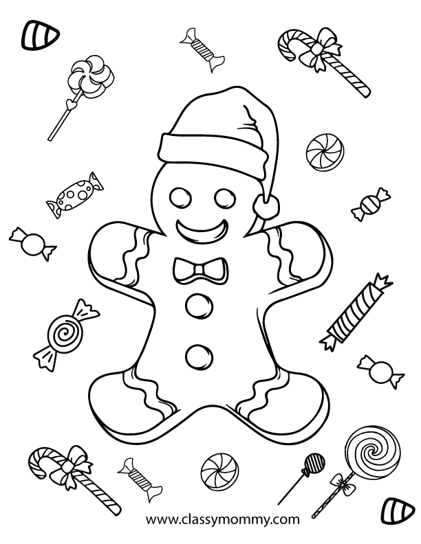 Free printable gingerbread coloring pages
