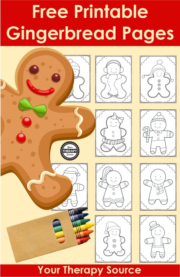 Gingerbread man coloring pages pdf free