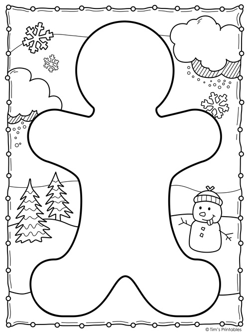 Gingerbread man writing paper templates â tims printables
