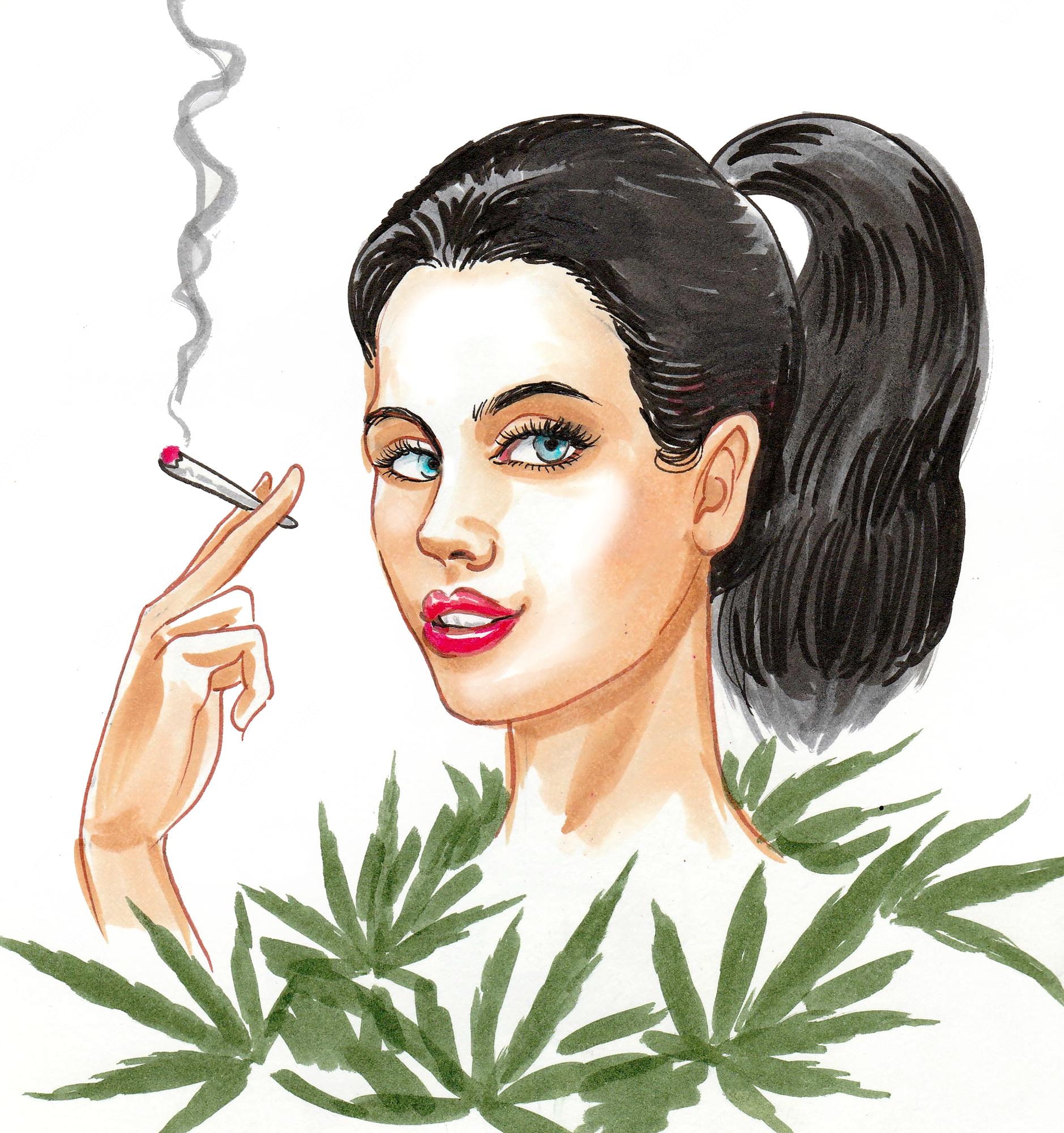 Cannabis watercolor pictures