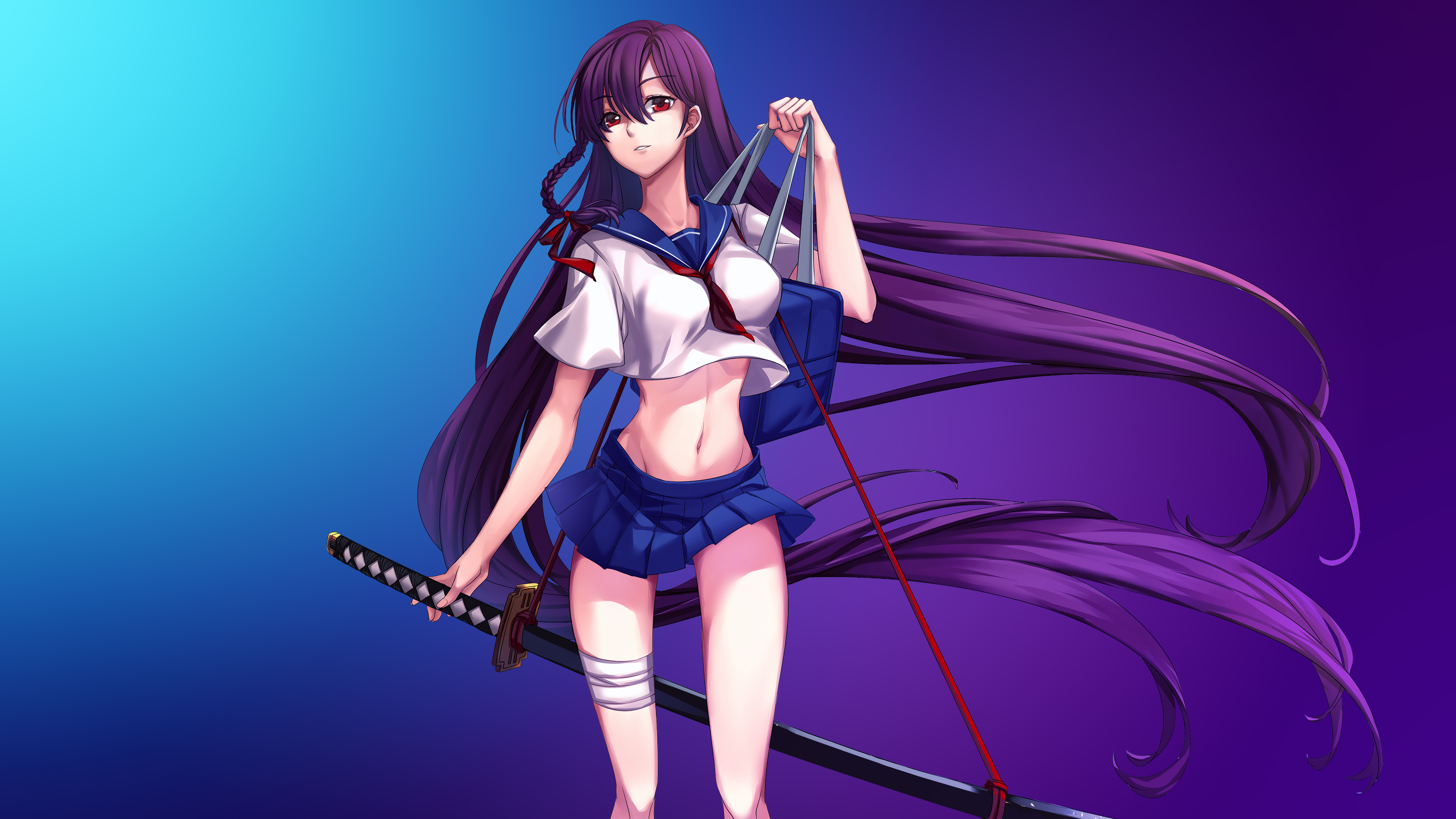 Katana girl k hd anime k wallpapers images backgrounds photos and pictures