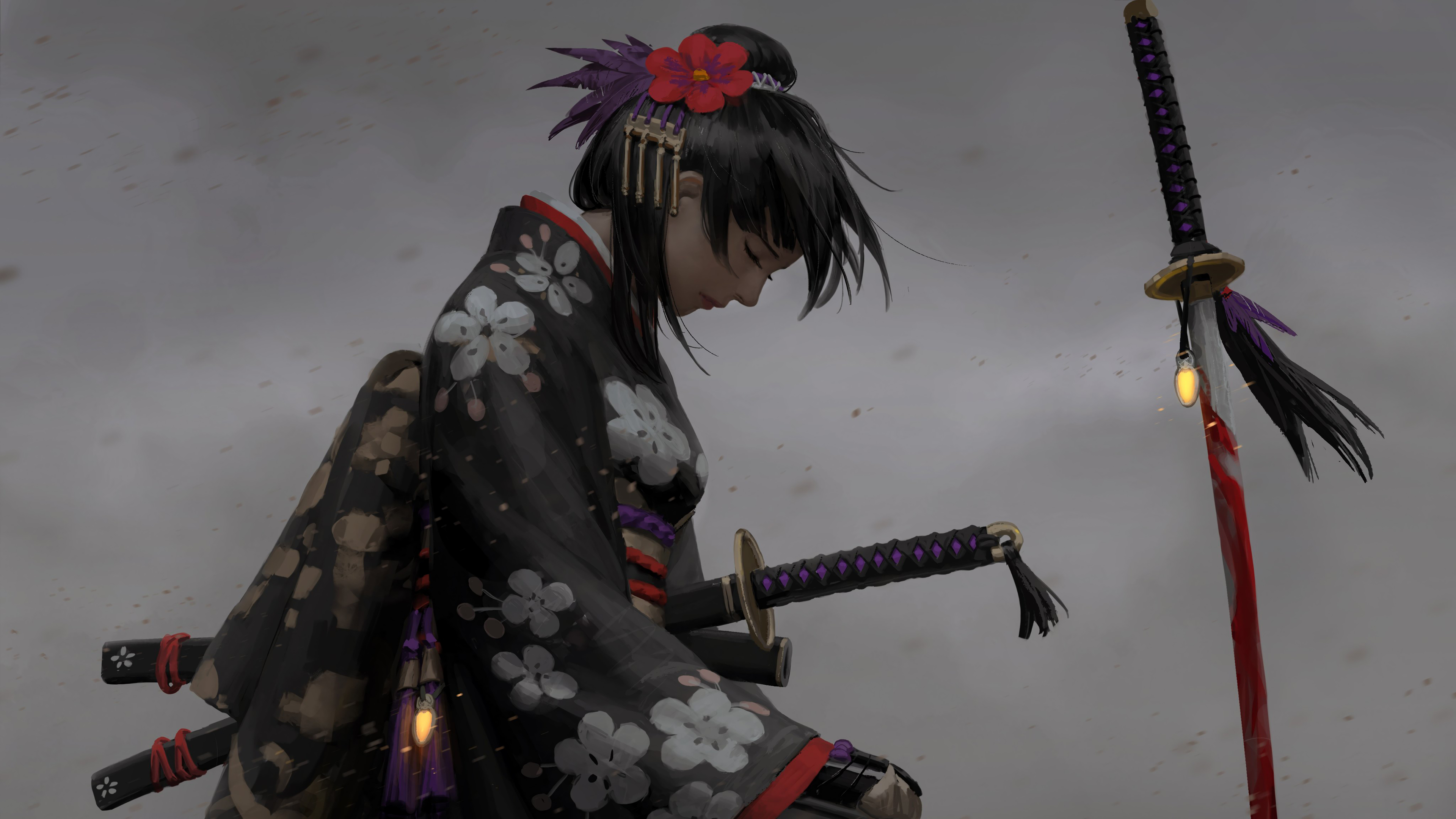 Samurai girl katana fantasy k