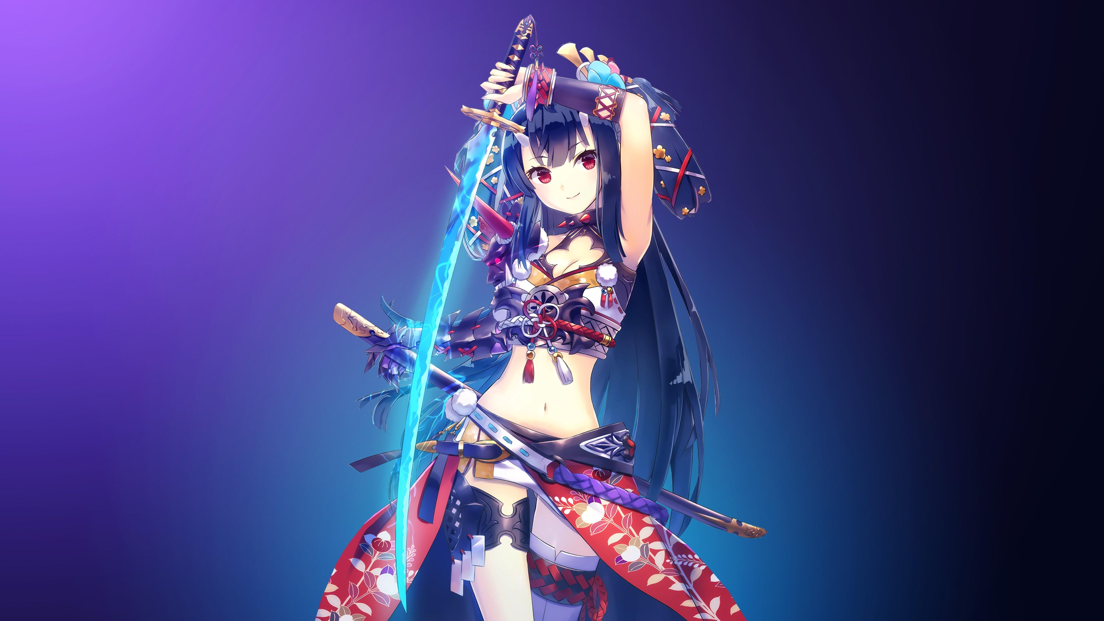 Anime girl with swords wallpapers