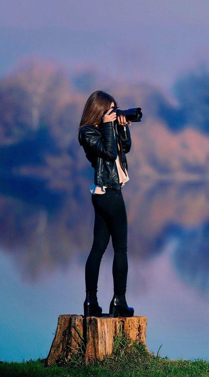 Girl with camera wallpapers