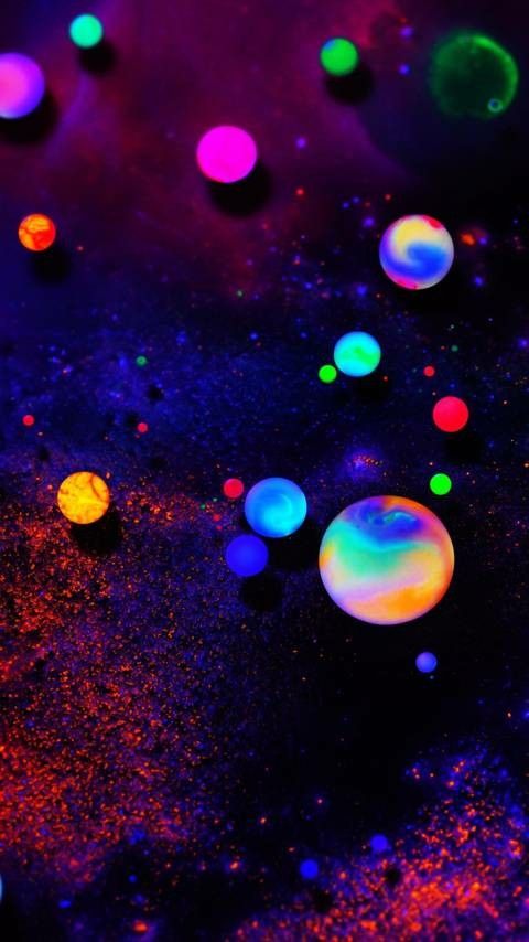 Glow in the dark balls dark wallpaper bubbles wallpaper abstract iphone wallpaper