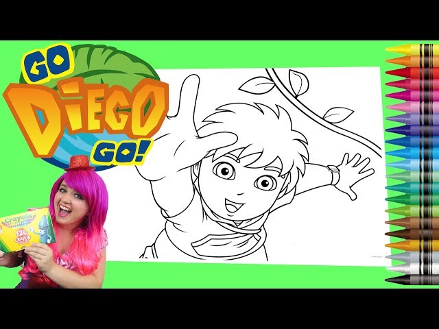Coloring go diego go giant coloring book page crayola crayons kii the clown
