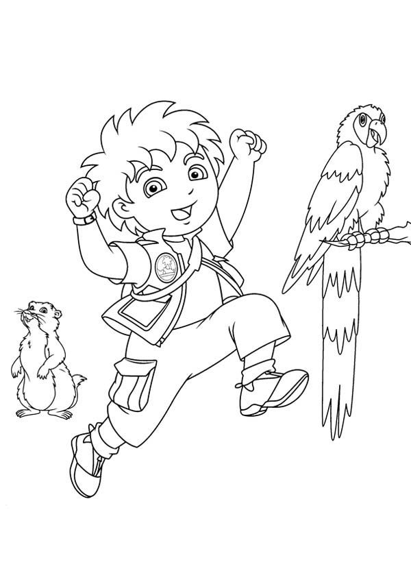 Diego is care for animals in go diego go coloring page coloring pages cartoon coloring pages horse coloring pages
