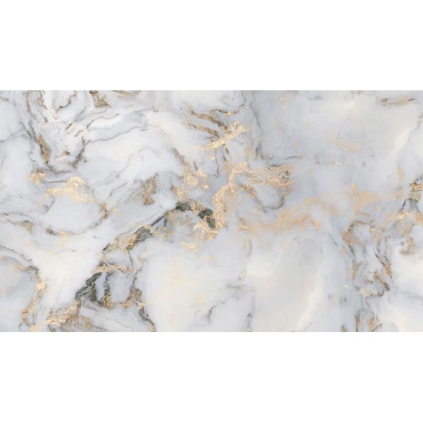 Light gray and off white marble pattern gold abstract removable textile wallpaper