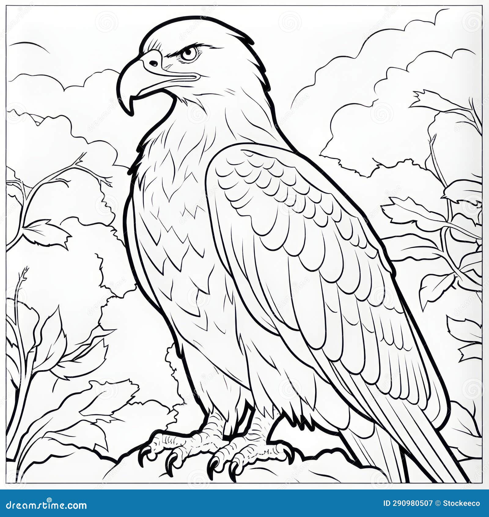 Eagle coloring sheets for kids free download realistic impression stock illustration