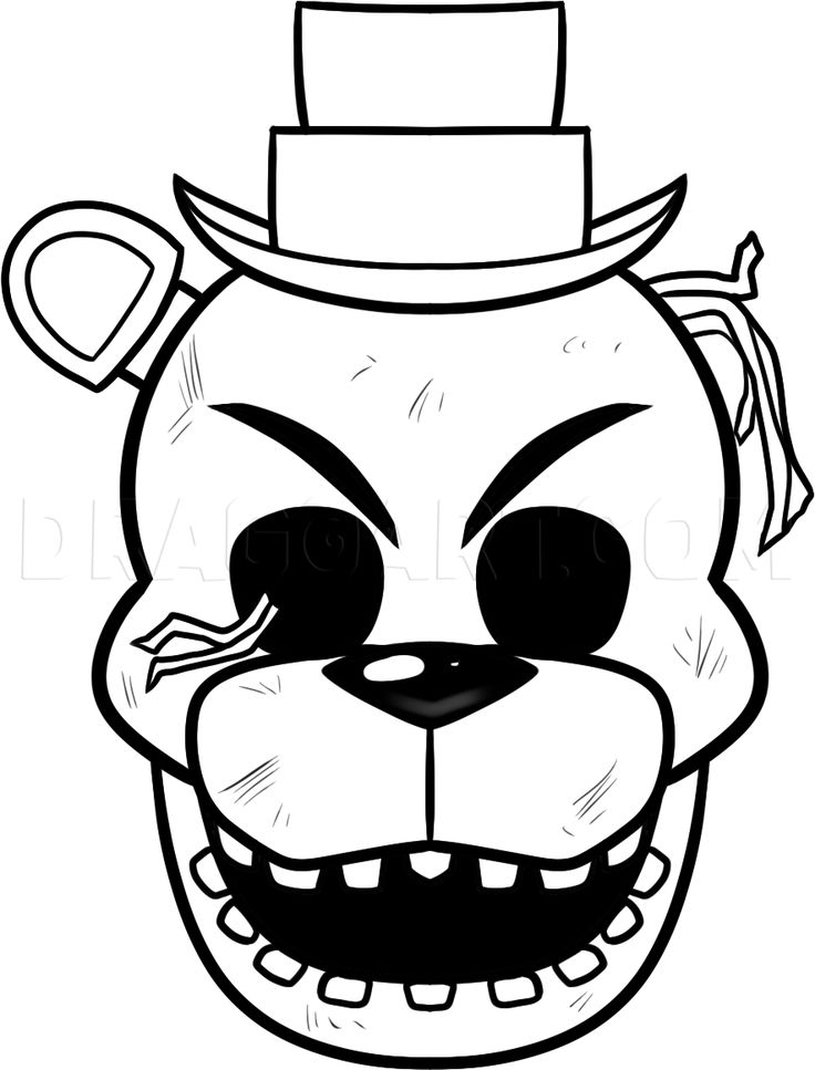 How to draw golden freddy step by step drawing guide by dawn fnaf coloring pages coloring books free coloring pages