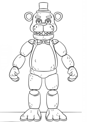 Fnaf toy golden freddy coloring page free printable coloring pages