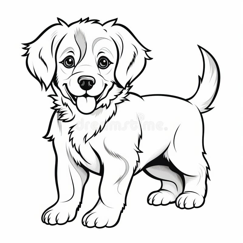 Puppy coloring pages stock illustrations â puppy coloring pages stock illustrations vectors clipart