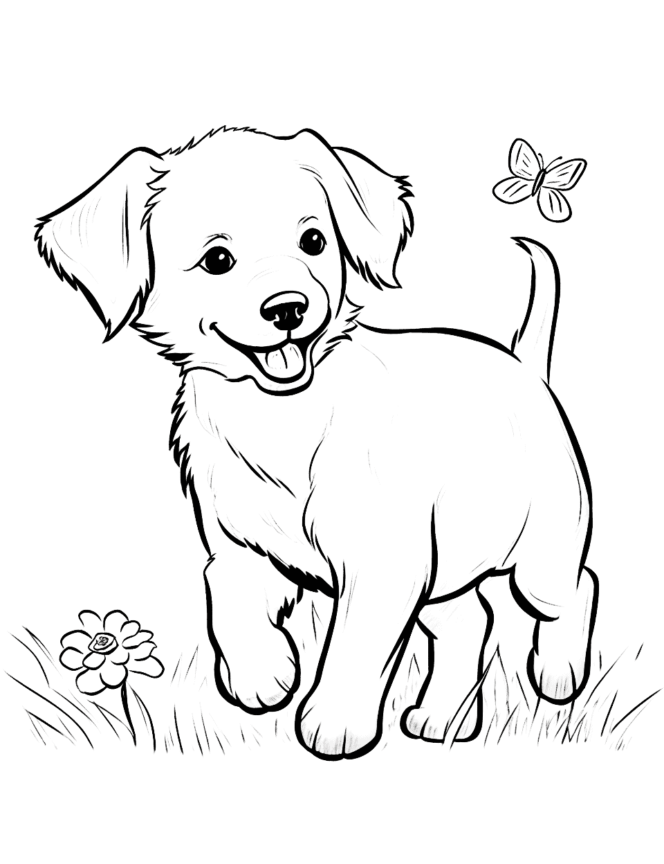 Puppy coloring pages free printable sheets