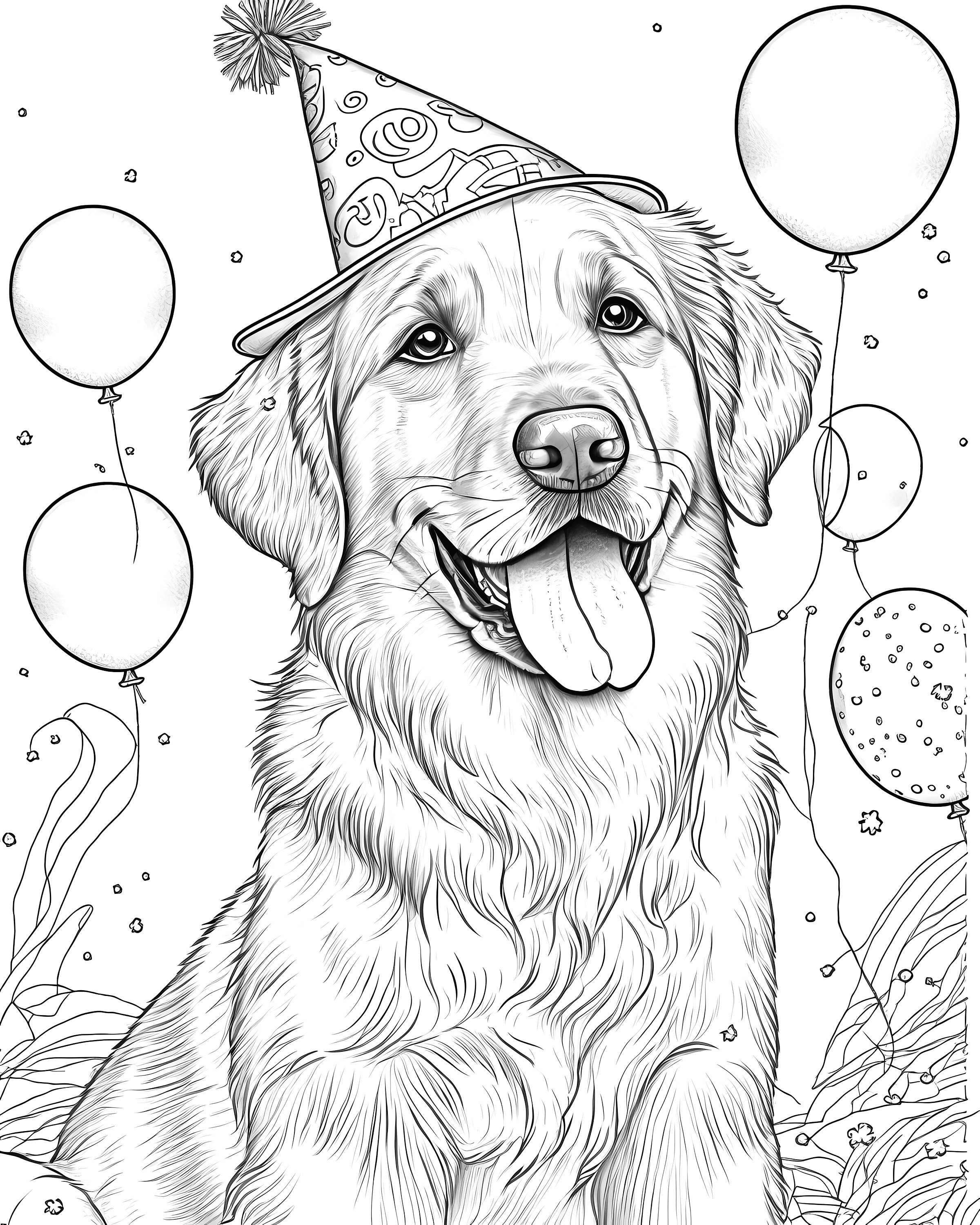 Golden retriever coloring book designs for kids adults and dog lovers coloring pages stress relief relaxation animal coloring books