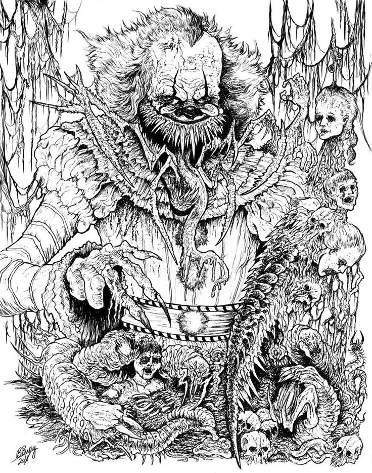 Pennywise the devourer this is the gory pennywise ive been irking to make for sometime now and iâ coloring pages for kids coloring pages adult coloring pages