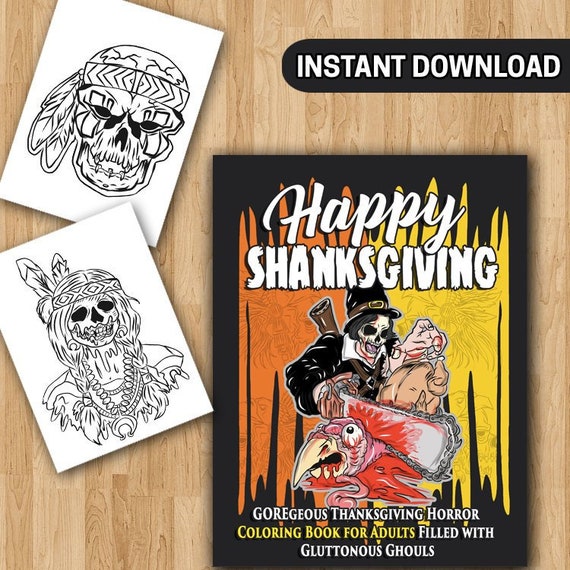 Best value goregeous adult thanksgiving coloring pages happy shanksgiving horror coloring book zombie portrait gory gore native american