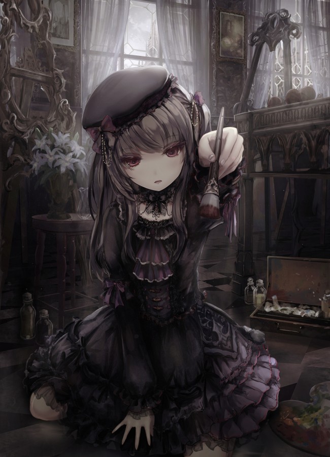Download x gothic anime girl lolita dress brush wallpapers for iphone s
