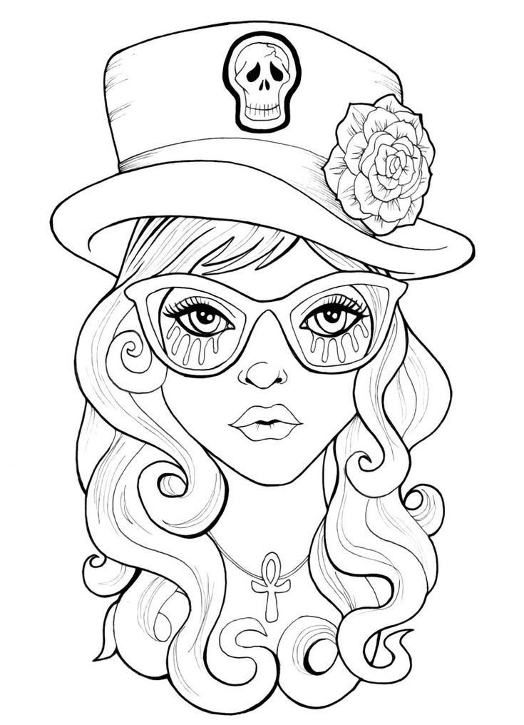 Gothic coloring pages printables teen goth cool coloring