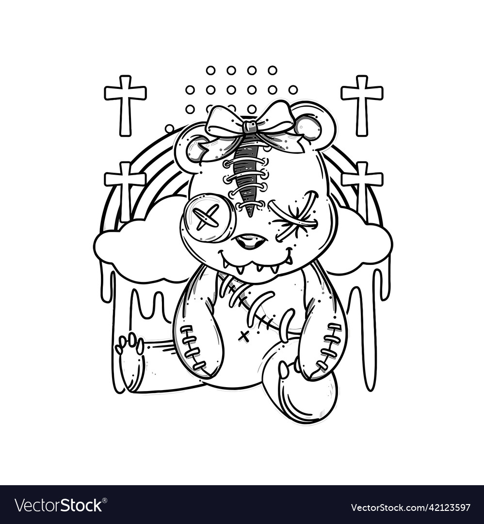Pastel goth coloring page royalty free vector image