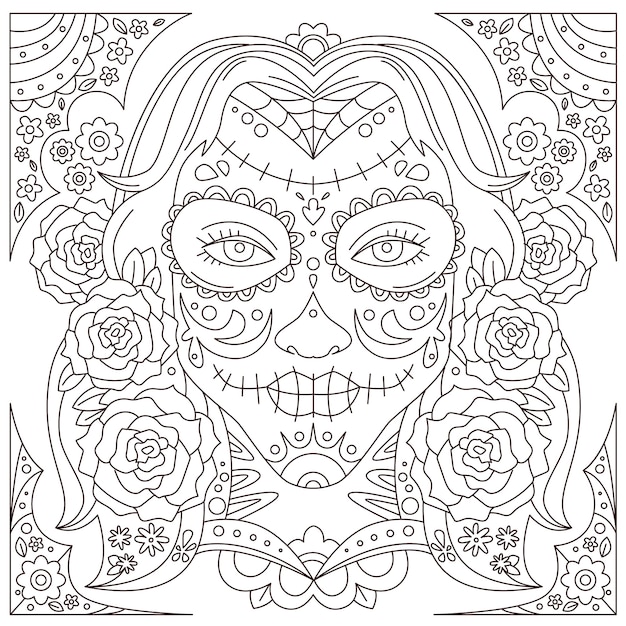 Gothic coloring page vectors illustrations for free download